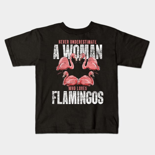 Flamingo Lady Kids T-Shirt by shirtsyoulike